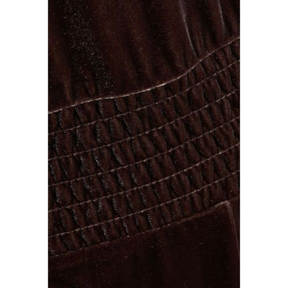 NWT COMMANDO Shirred stretch-velvet jumpsuit, romper for women, Size small Brown - Picture 4 of 4